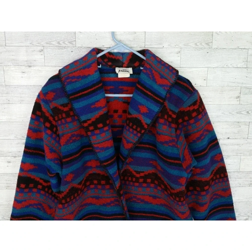 Vintage 80s‎ Jo Hardin Red Blue Southwestern Western Aztec Jacket Coat Size 8